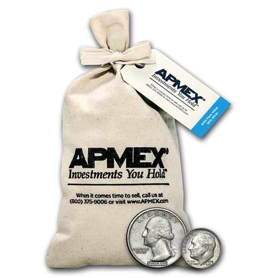 90% Silver Coins - $100 Face Value Bag 90% Silver Coins - $100 Face Value Bag